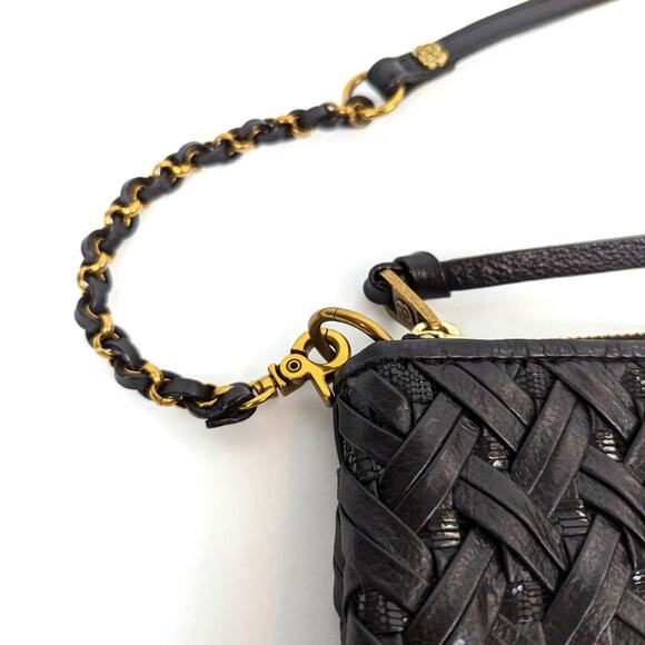 Elliott Lucca Black Weave Crossbody Clutch Bag - Picture 3 of 7